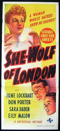 Theatrical Poster for She-Wolf of London
