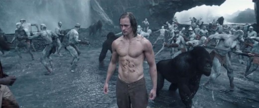 Tarzan('s abs) with gorillas and a native tribe