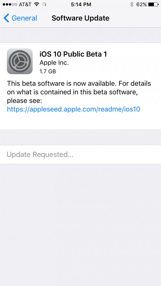 After installing the iOS Public Beta Profile you'll see the latest iOS public beta is available when you search for an update.
