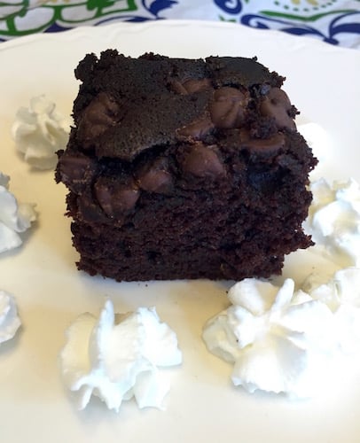 No on will guess that there are vegetables in this tender, chocolatey cake.