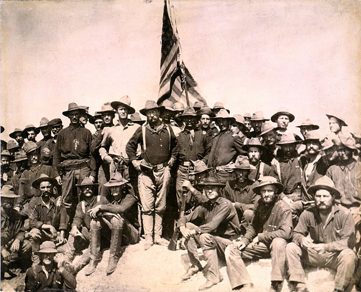 Colonel Roosevelt and the rough riders of the 1st US Volunteer Calvary.   
