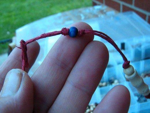 use square knots to hold the beads in place if you like or they can be left to slide