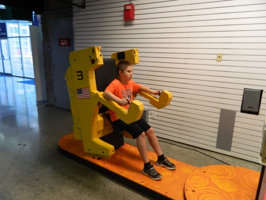 Caleb on a jet pack simulator