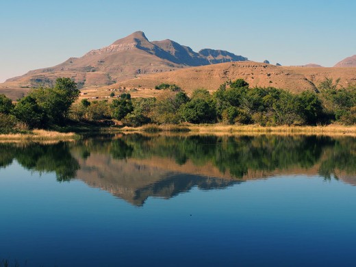 The ranges reflected in one of Royal Natal National Park's beautiful lakes. Photo: Di Robinson
