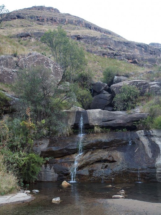The river valley on the Sani Pass near the South African border post. Photo: Di Robinson
