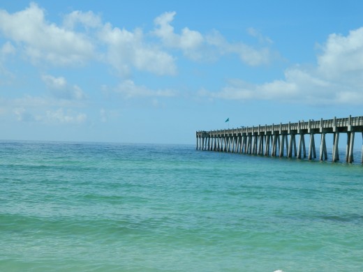 View of the pier from the beach