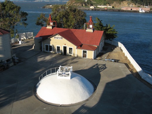 The cistern and fog horn station at EBLS