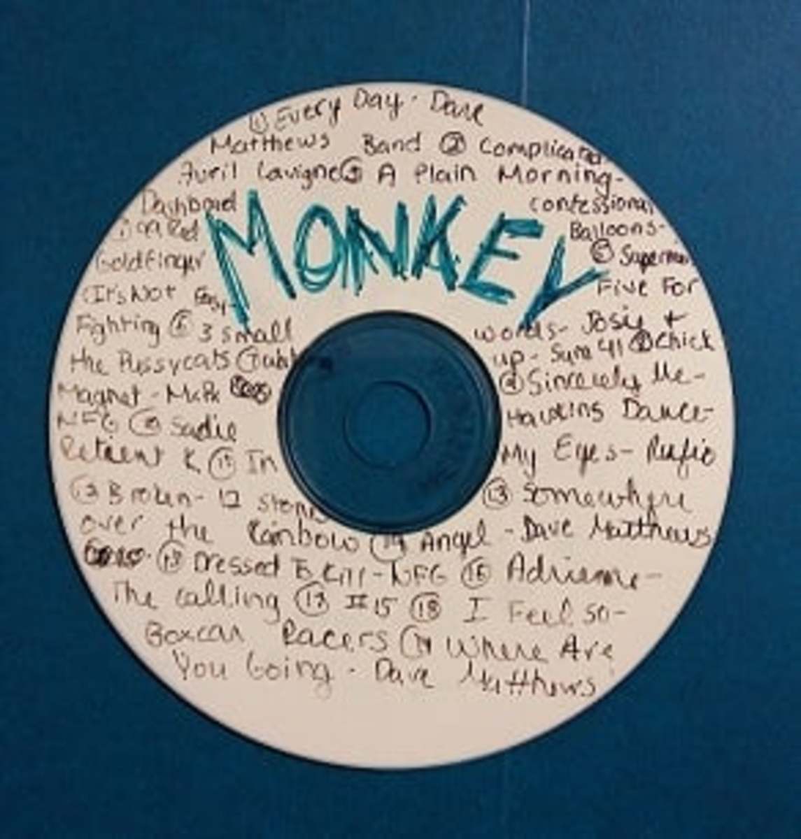A CD I burned to help me figure out how to be a teenager in the early 2000s. I LOVED this CD.