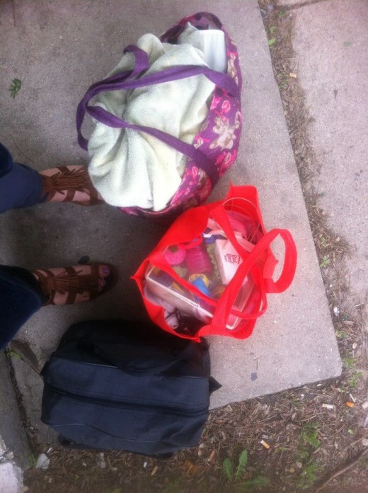A few bags from when I was homeless in Madison, WI.