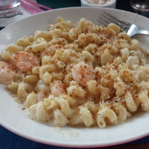Personal photo of seafood macaroni & cheese at Margaritaville.