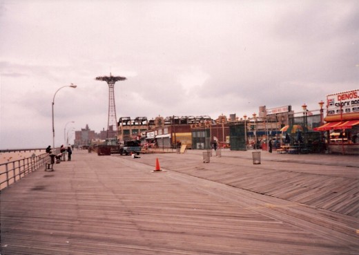 Coney Island Boardwalk, Brooklyn, NY, circa 1979.