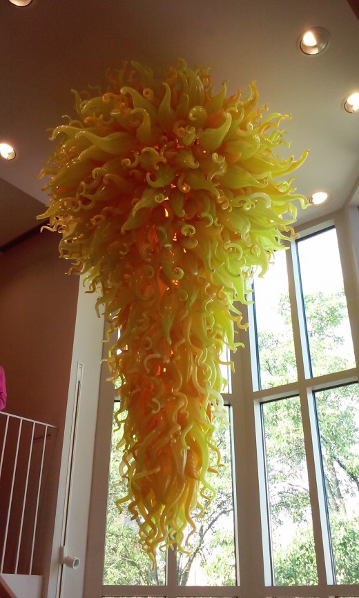 Yellow Neon Chandelier by Chihuly, Columbus, IN