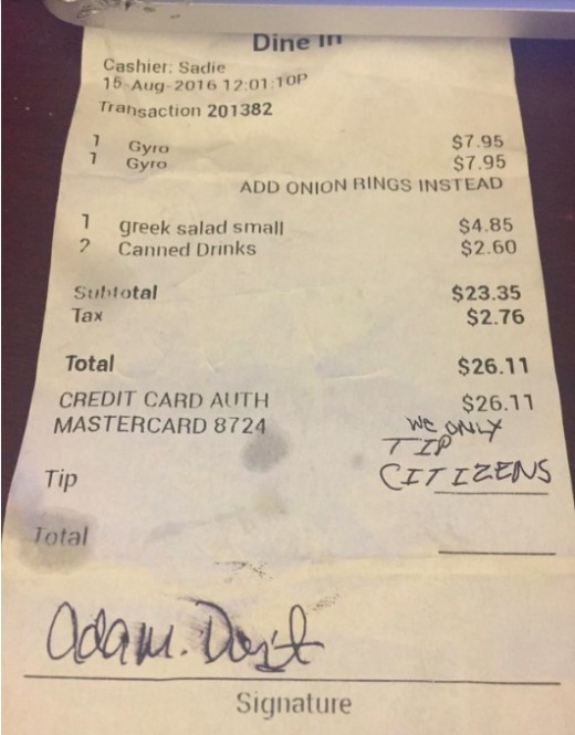 The infamous receipt.