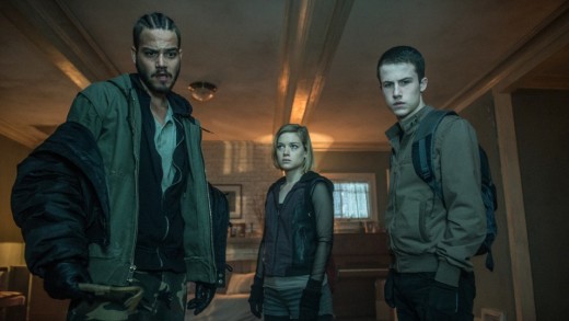 The Burglars (from left to right): Money (Daniel Zovatto), Rocky (Jane Levy), and Alex (Dylan Minnette)