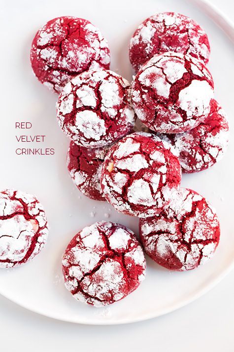 Red Velvet White Chocolate Crinkle Cookies