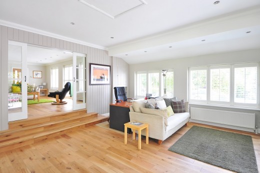 Open space and wooden floors.