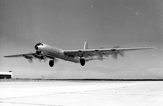B-36 taking off for a mission for SAC.