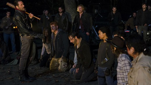 Negan, at the dinner table.