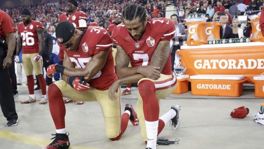 Colin Kaepernick kneels for anthem