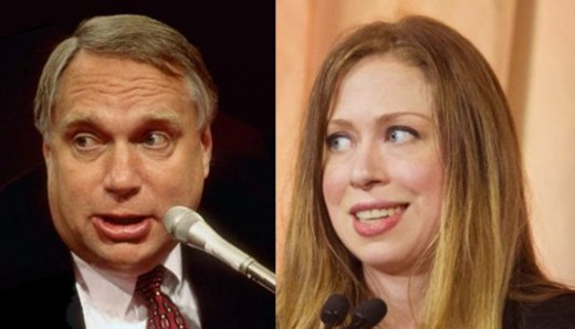 Former Mayor Webster Hubbell is pictured side by side with his and Hillary Clinton's daughter Chelsea.  Former President Bill Clinton has never been able to have children since he is sterile. 
