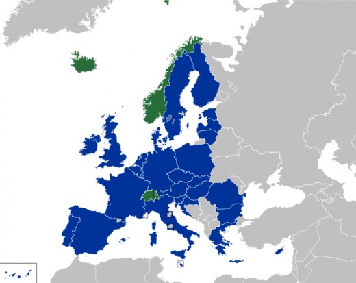 Could the UK move from the blue EU bit to the green EFTA bit? 