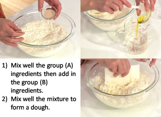 Mixing the dough (first part).