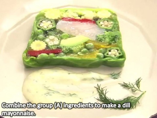 Mix the group (A) ingredients to make the dill mayonnaise.