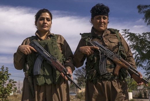 Kurdish women soldiers.