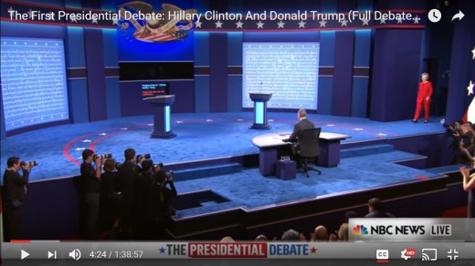 HRC is the first candidate NBC shows entering the stage.  All cameras in the audience are focused on HRC. DJT is not seen in this frame.