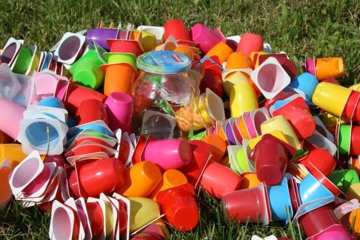 Plastic cups.