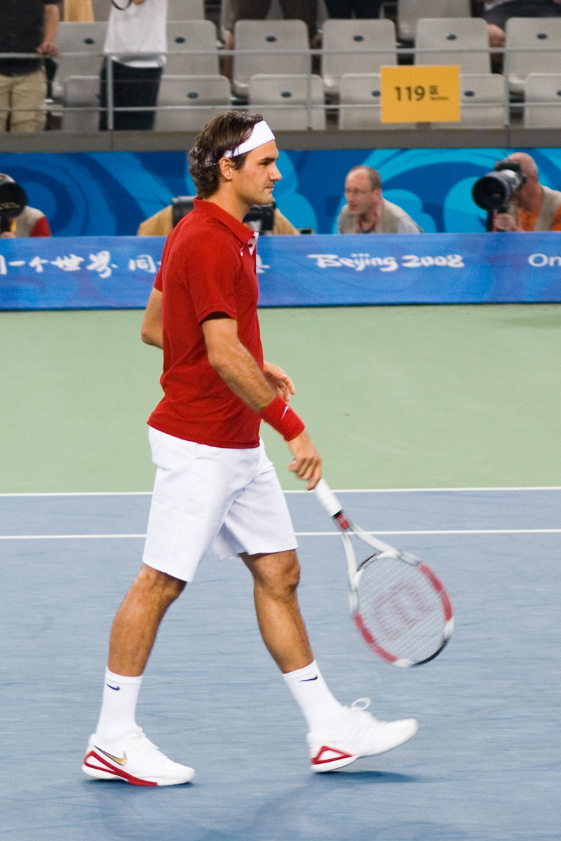 2008 Pekin Olimpiyatlar'nda Roger Federer.