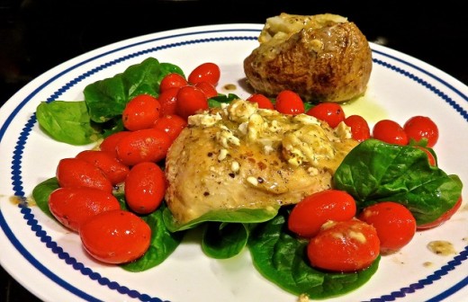 Greek Feta Chicken Recipe with Tomatoes and Tomato Basil Feta Cheese