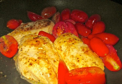 Add Tomatoes to saute chicken