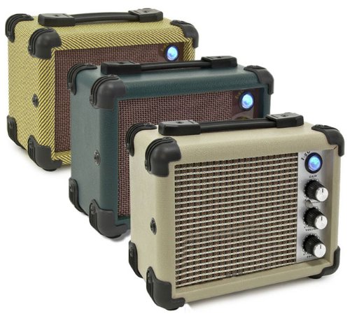 Practice amps can come in a range of sizes.