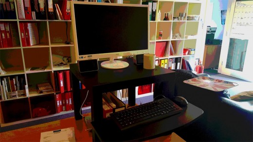 An example of a home made standing desk