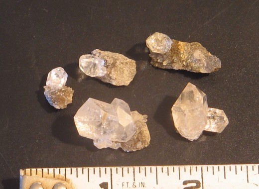 A collection of Herkimer Diamond crystals