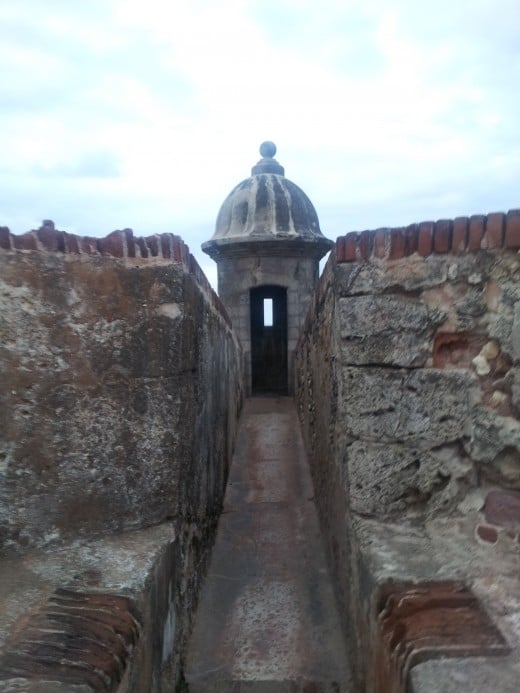 El Morro is supposedly home to many spirits that served the nation in battle centuries ago. Legend has it that once in a great while, you can see a man circling the ground of El Morro in this exact spot shown.