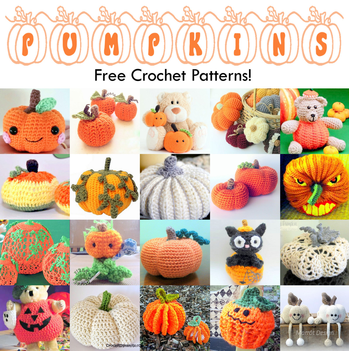 21 Free Fall and Halloween Pumpkins Crochet Patterns | FeltMagnet