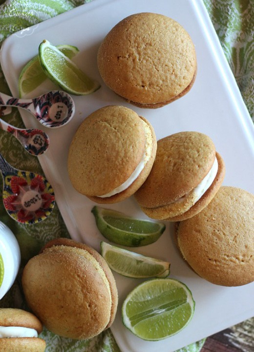 Key Lime Whoopie Pies with Macadamia Nut Buttercream