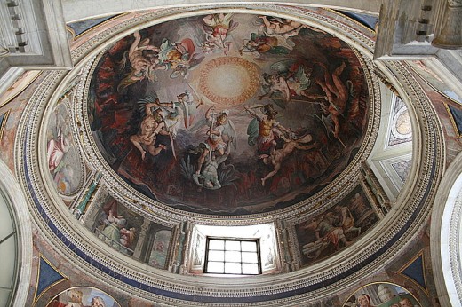 Ceiling of the dome of the chapel of the house of Saint Pius V (1566-1572) decorated with frescoes by painters Giorgio Vasari (1511-1574) and Federico Zucarri (1529-1566) - Vatican 