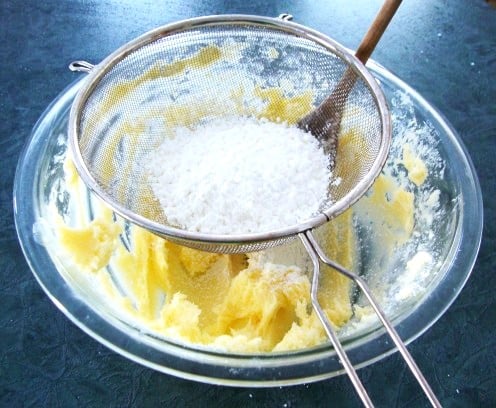Sifting is an important step for light-textured shortbread.