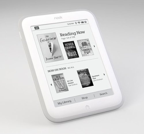 One of the ebook readers I would recomment is the Nook Glowlight eBook reader because it has lots of awesome features including up to 4GB of storage space