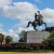 Statue of Andrew Jackson located in the center of Jackson square Statue of Andrew Jackson located in the center of Jackson square