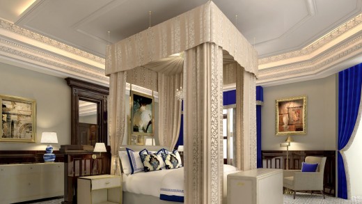 Quite a stately bedchamber, even for the super rich. 