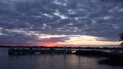 You could find locals fishing on this dock and in other places along the beach even when the sun is going down.