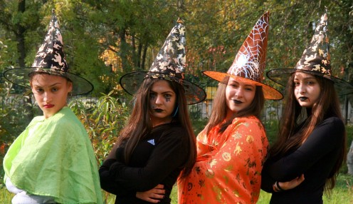 These beautiful and colorful hats are absolutely perfect for Halloween witch costumes that are meant to look elegant and gorgeous and not the least bit scary or creepy
