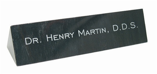 Every desk needs a laser engraved marble name plate