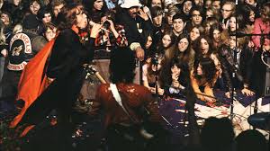 The Rolling Stones perform "Brown Sugar" for the first time live at the altamont in 1969.