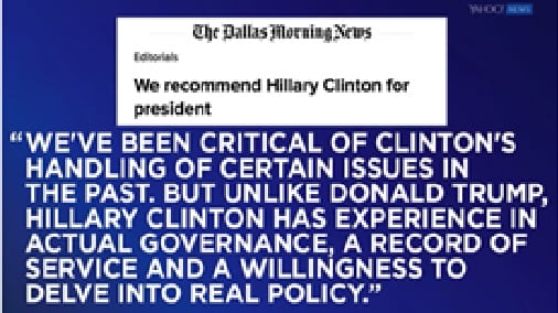The Dallas Morning News endorsement of the 2016 Presidential Election
