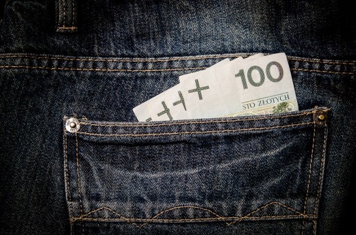 Bills should go inside the wallet.